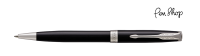 Parker Sonnet Black Lacquer / Platinum Plated Balpennen